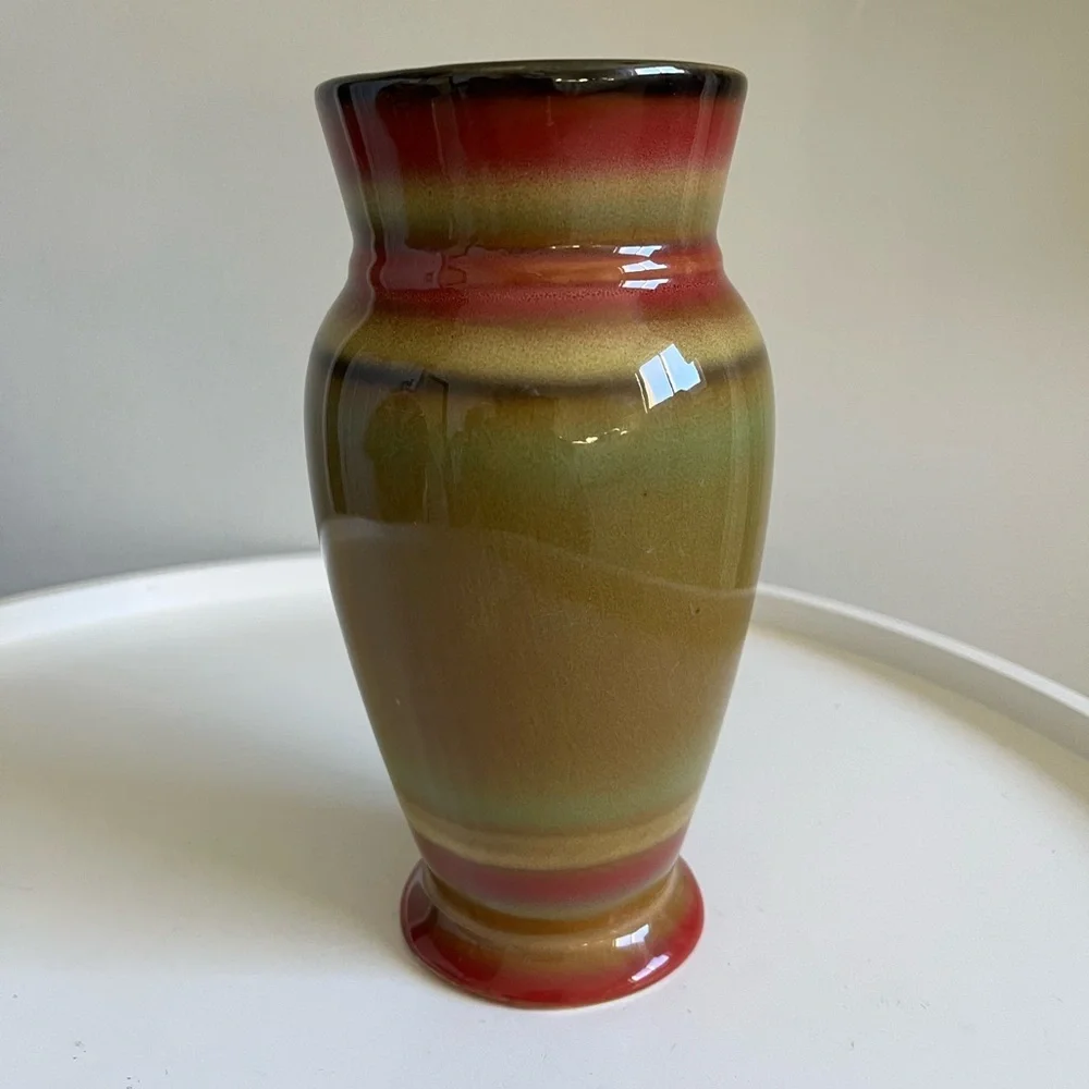 Vintage Ceramic Pottery Earth Tones Gloss Vase